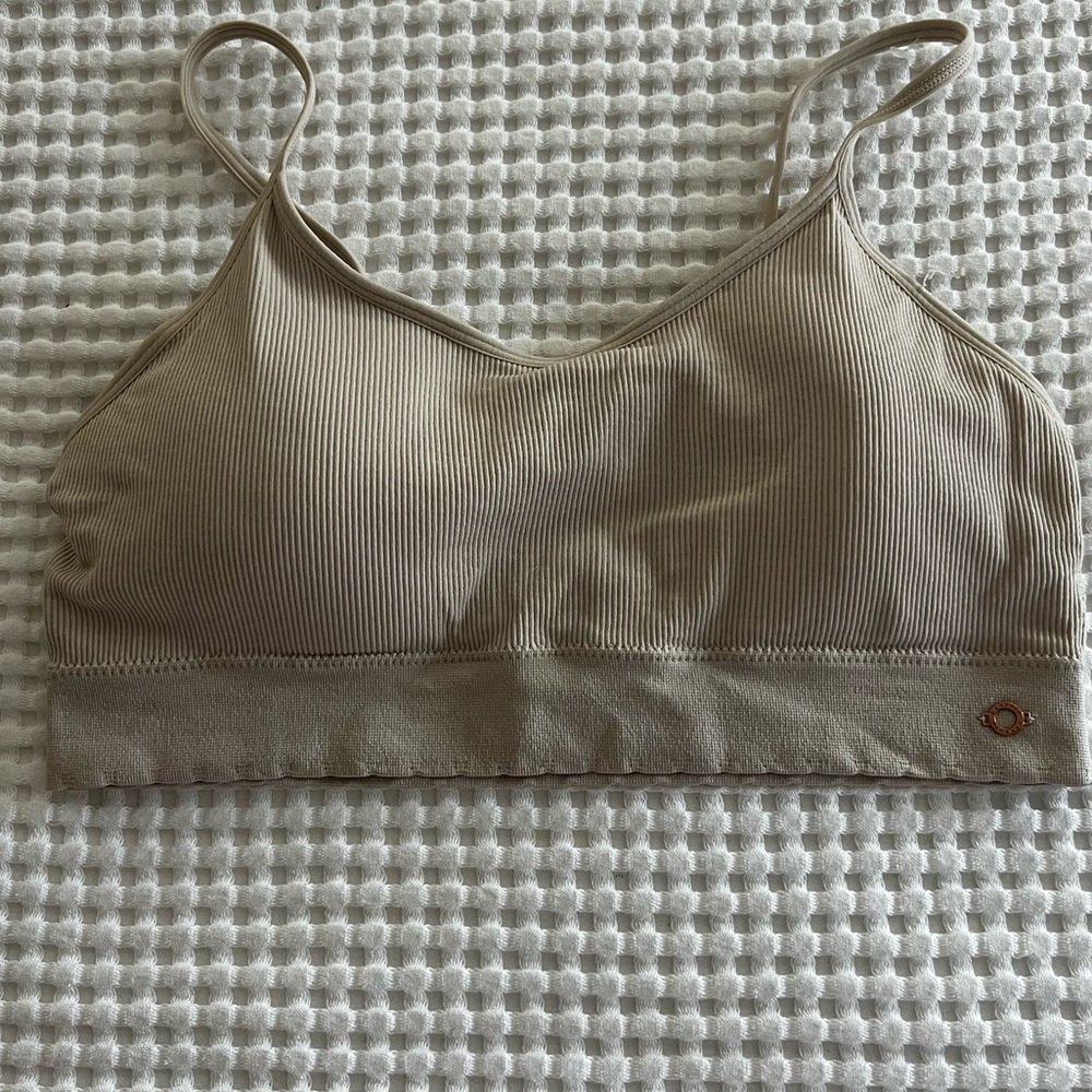 Danskin Beige Ribbed Bralette Size XL